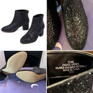 Eloquii black glitter Chelsea boot • size 12 wide width (12W) • new with box
